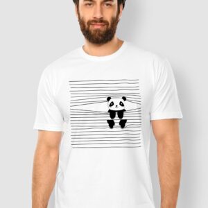 Maffiacaso Peeping Panda Printed T-Shirt for Men
