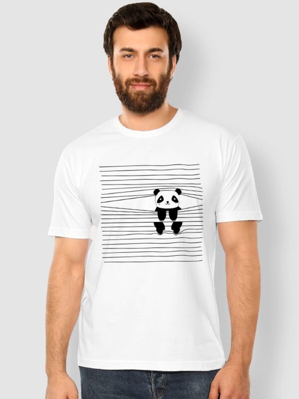 Maffiacaso Peeping Panda Printed T-Shirt for Men