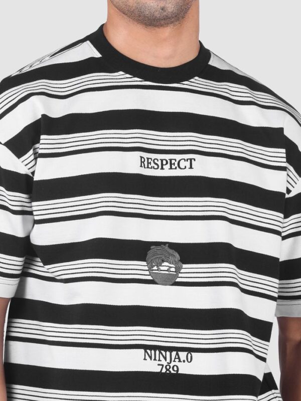 Maffiacaso Black Striped Knitted T-Shirt