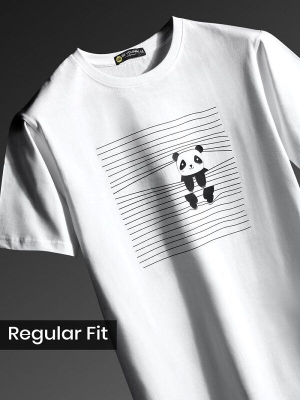 Maffiacaso Peeping Panda Printed T-Shirt for Men - Image 2